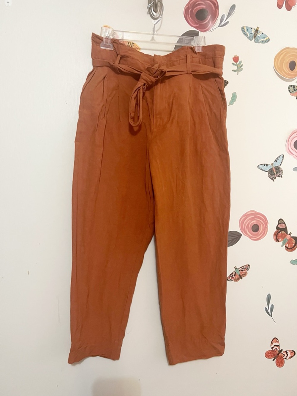 Madewell Rust High-Rise Paperbag Trousers with Tie Belt 10 - Picture 3 of 9